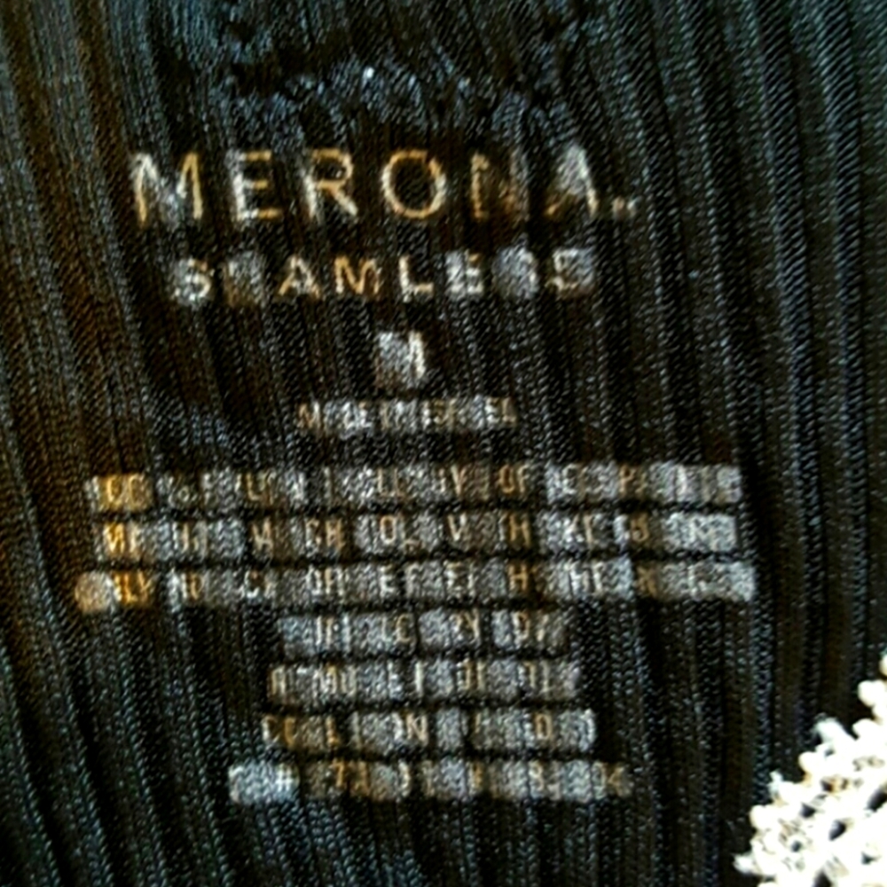 🐦⬛ Sweet Precious Merona Black Ribbed & Ivory Scalloped Lace Cami Tank Top - M - Picture 15 of 15